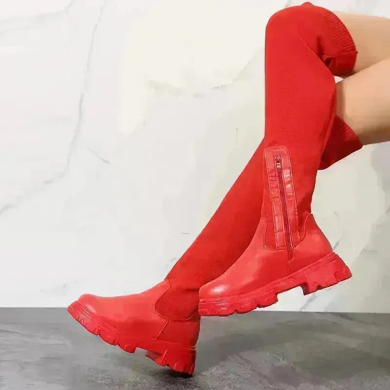 Long Boots Women Winter Shoes Fashion Side Zipper Knee High Boots - EX-STOCK CANADA