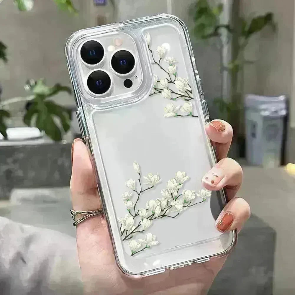 Antique Flower Transparent Phone Case - EX-STOCK CANADA