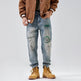 American Print Denim Casual jeans pant Loose Straight Dad Trousers For Men - EX-STOCK Canada