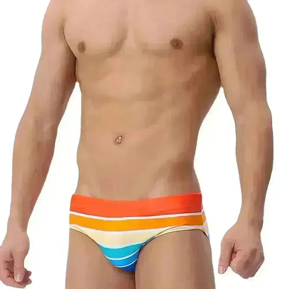 Multi-color Stripe Fashion Trendy Print Holiday Briefs men underwear - EX-STOCK CANADA