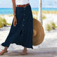 Women's summer Fashion Cotton Linen A-Line Hip Mid Waist Long maxi Skirt - EX-STOCK Canada