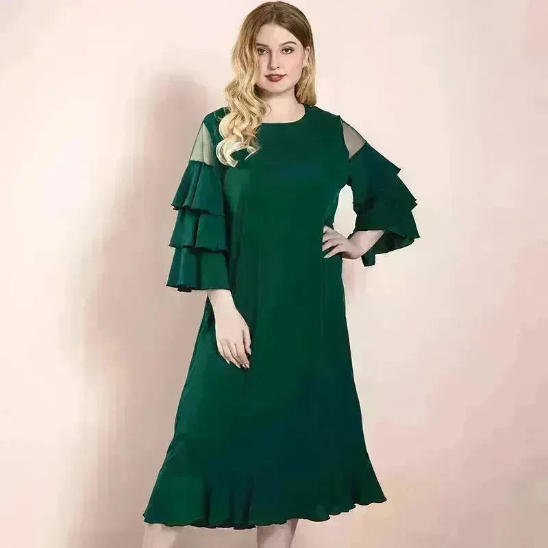 Spring And Summer Spot Women's Dress Plus Size Middle East Hot-selling Skirt dress for Mom Midi  Dress - EX-STOCK CANADA