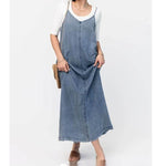 New Suspender Leisure Denim mum loose long Dress - EX-STOCK Canada