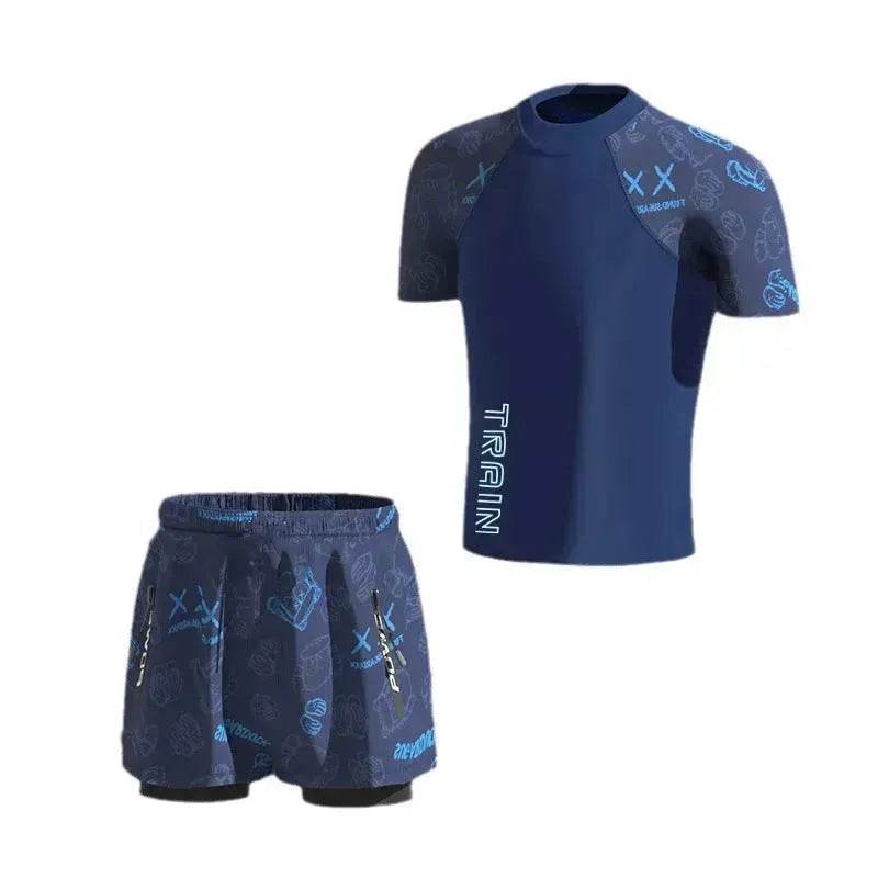 Older Boys Fashion Printed Casual Swimsuit Suit Two piece for boys Swimwear for boys - EX-STOCK Canada