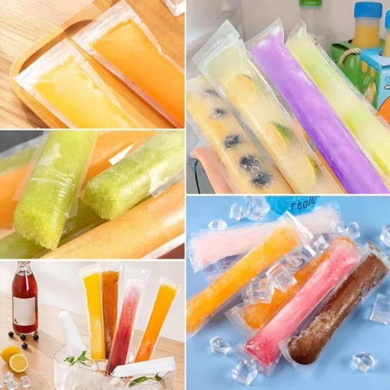 320 Pcs Disposable Beverage Packaging Bag Ice Popsicle Mold Bags With 2 Pcs Orange Funnels DIY Ice Lolly Bags BPA Free Freezer Tubes With Zip Seals For Summer Halloween Birthday Party - EX-STOCK Canada