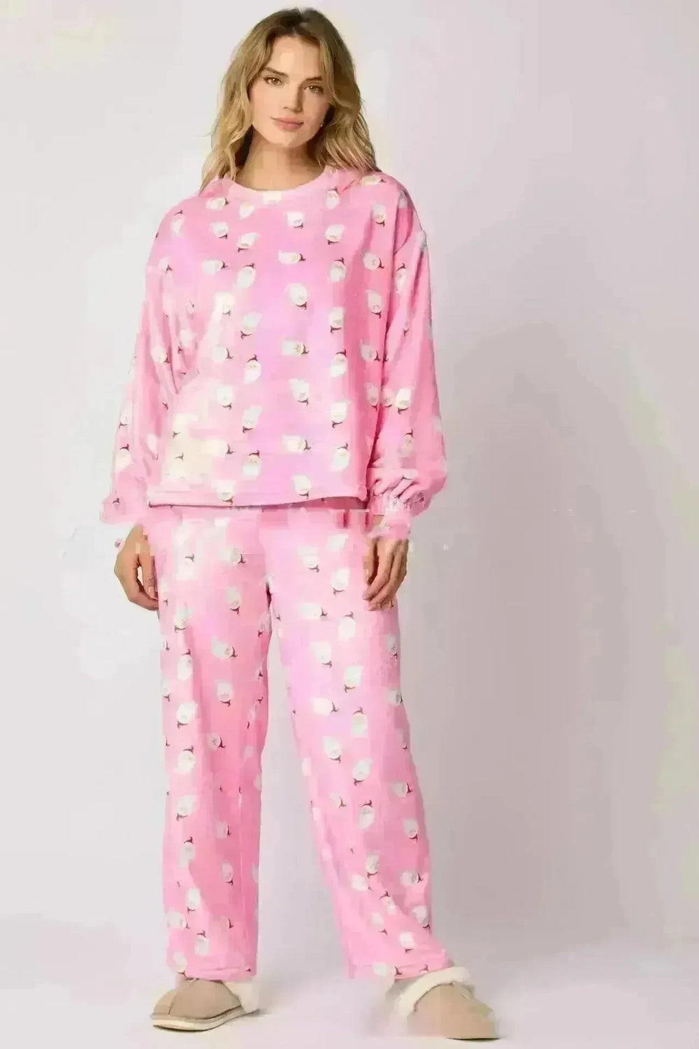 Women's Christmas Hat Pajamas Long Sleeve Trousers Suit - EX-STOCK CANADA