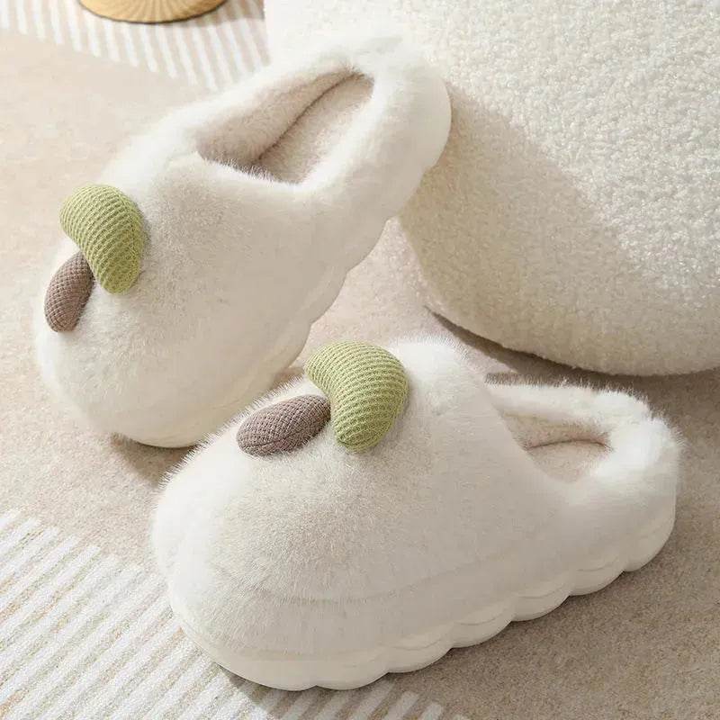 Cute Mushroom Cotton Slippers For Women Thick-soled Autumn And Winter Plush Slipper Indoor Non-slip Eva Household Furry Shoes - EX-STOCK Canada