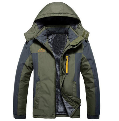 Winter Hooded Jacket Fashion Casual Warm Fleece Coat Windproof Rainproof Parka Windbreaker Men's Top EX-STOCK Canada 