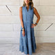 Women's Sleeveless Denim Fashion Retro High Waist Layered Dress - EX-STOCK Canada
