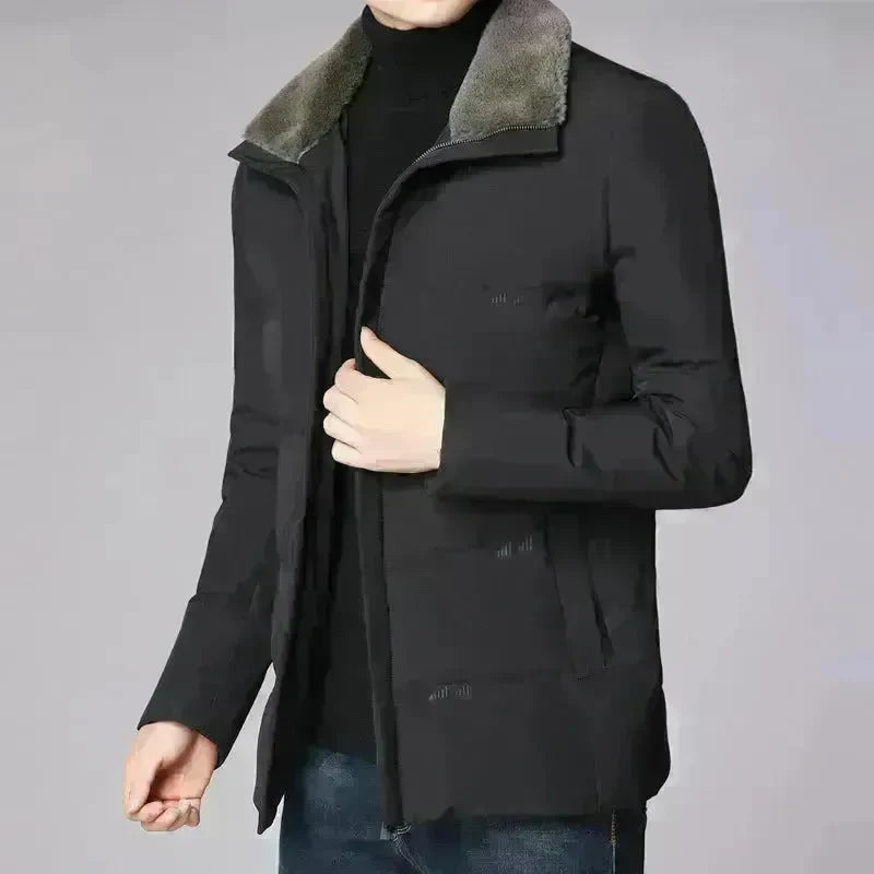 Fur Collar Thick Business Office Work Down Winter Jacket for men - EX-STOCK CANADA