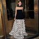 Black And White Tube Top Three-dimensional Flower Pettiskirt Dinner Dress EX-STOCK Canada 