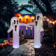 9.8ft White Ghost Arch 3 LED Lights And 2 Colorful Light Plates Halloween Inflatable Decoration - EX-STOCK Canada