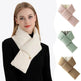 Warm Cross-design Pocket Scarf For Women Winter Outdoor Sports Skiing Cold-proof Down Cotton Plus Velvet Short Scarf - EX-STOCK Canada