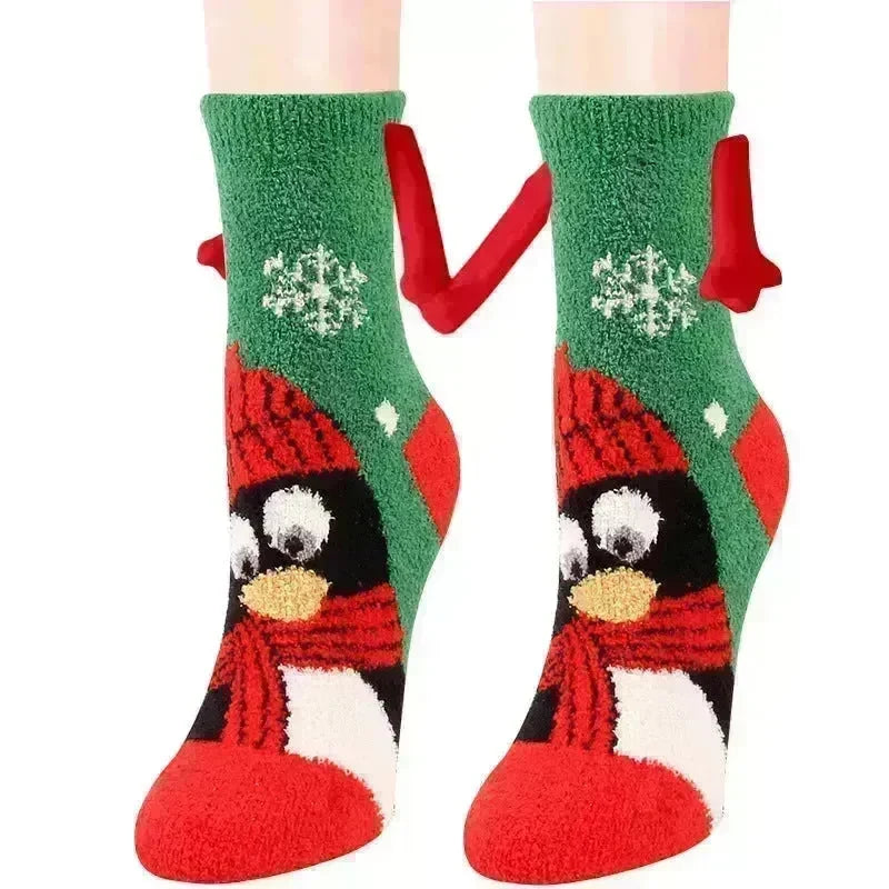 Soft Carton Christmas-themed Fleece Winter Home socks for Women - EX-STOCK CANADA