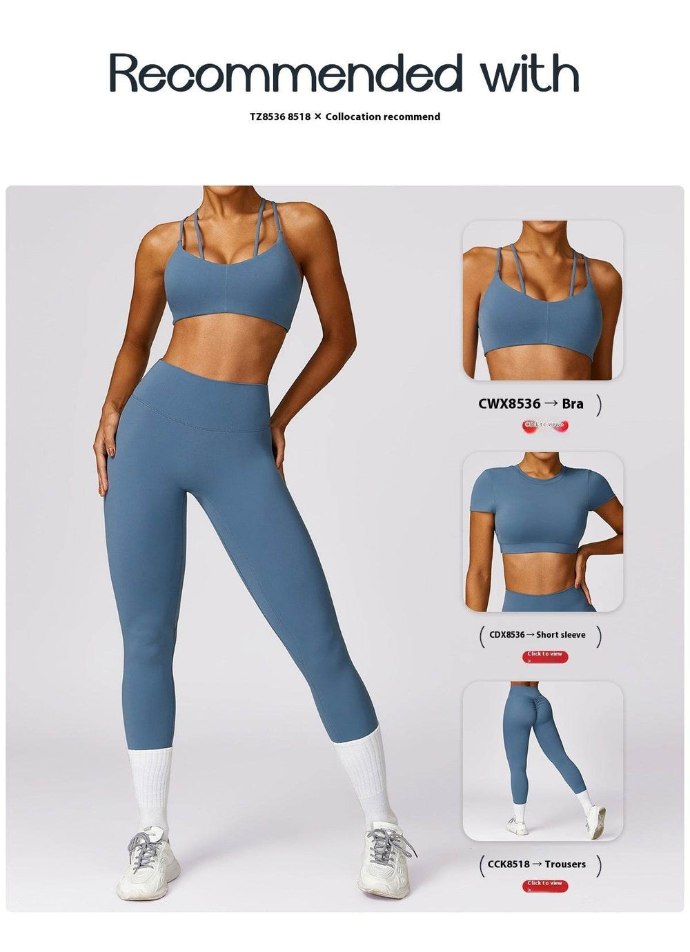 Women 2pcs Workout Gym Outfit Sport Running Fitness wear Pant and crop Top - EX-STOCK Canada