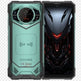 Two phone cases, one green and one black with red accents, on a transparent background.