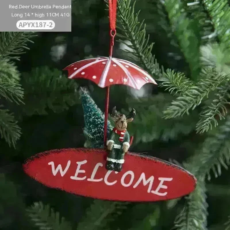 Nordic Iron Christmas Hot Air Balloon Parachute Pendant Creative Decorations Tree Charms Hangings - EX-STOCK CANADA