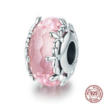 DIY Sterling Silver Beads S925 Cut Surface Glass Bead