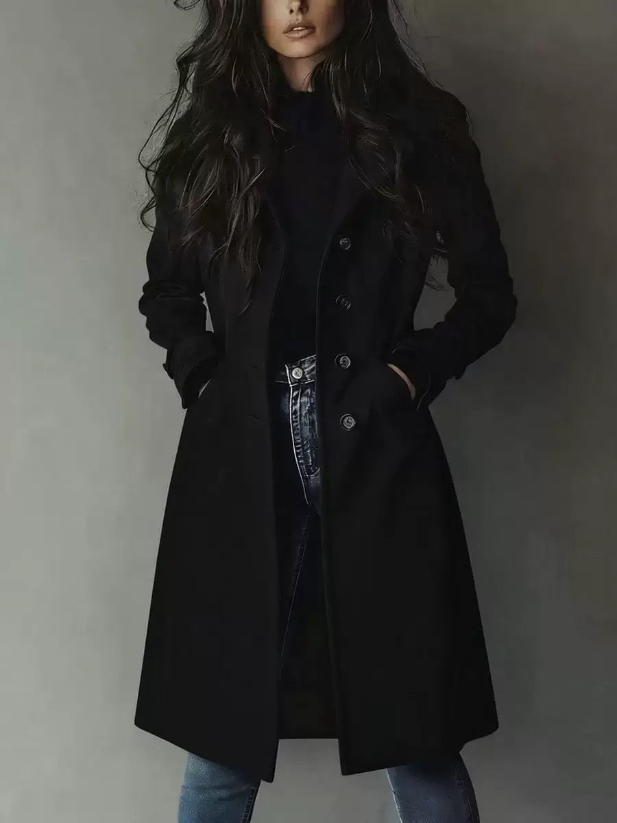 Womens Western Style Long Trench Coat For Fall And Winter EX-STOCK Canada 