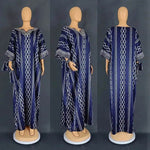 Middle East Striped Loose Robe African Dubai Arabic Satin Hot Drilling Stitching Abaya Buba Dress - EX-STOCK Canada