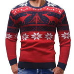 Christmas fawn deer Knit Cashmere sweater for men - EX-STOCK Canada