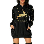 Christmas hot sale printed mid-length pocket hooded long-sleeved sweater - EX-STOCK Canada