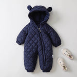 Hooded Fleece-lined Thick Baby Winter Romper Puffer Overall Jumpsuit - EX-STOCK Canada