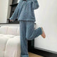 Autumn And Winter New Twist Zipper Couple Fleece-lined Thick Coral Fleece Pajamas Homewear Loungewear Sleepwear For Sleeping - EX-STOCK Canada
