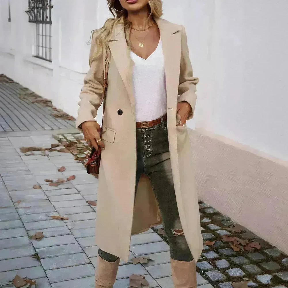 Winter Classy Lapel Trench Coat for women - EX-STOCK CANADA