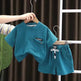 Children's Summer Clothing Casual Plain color Cotton Short Sleeve shirt and Short pant Two-piece Set - EX-STOCK Canada
