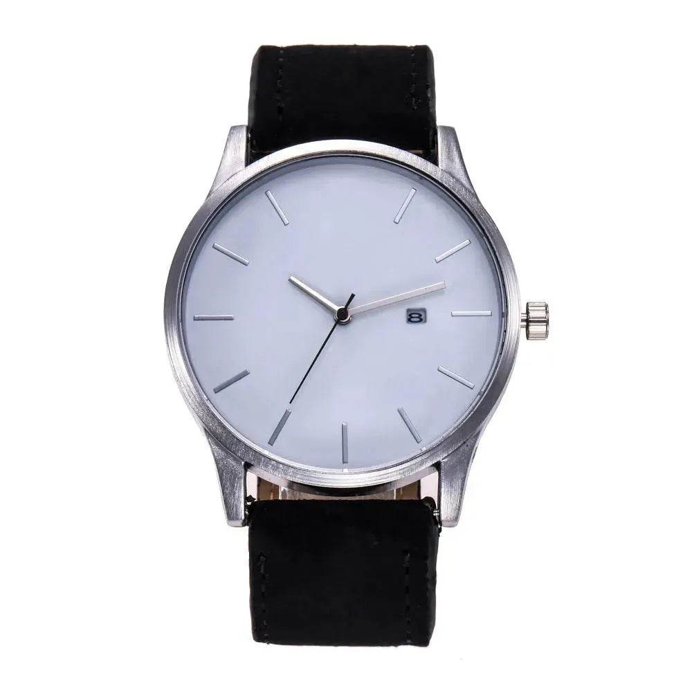 Men watch Fashion Business Large Dial Watch For Men's Matte Belt Simple Quartz Wrist Watch Men clock - EX-STOCK Canada