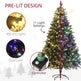 7 Foot Prelit Artificial Christmas Tree With Dual Colour LED Light, Hinged Xmas Tree For Home Office Holiday EX-STOCK Canada 