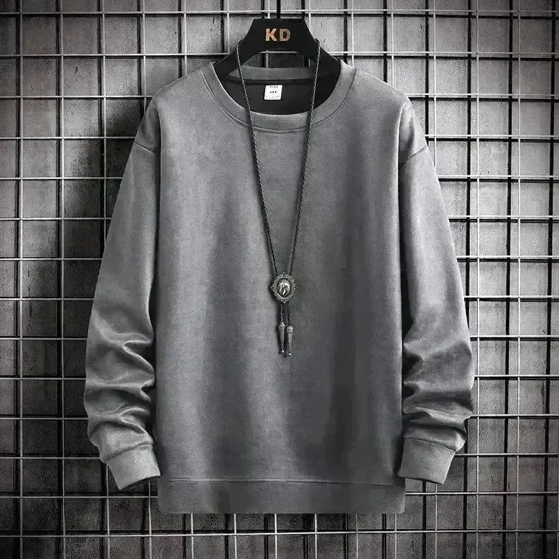 Suede Sweatshirt Men's Spring And Autumn New American Style Pullover - EX-STOCK CANADA