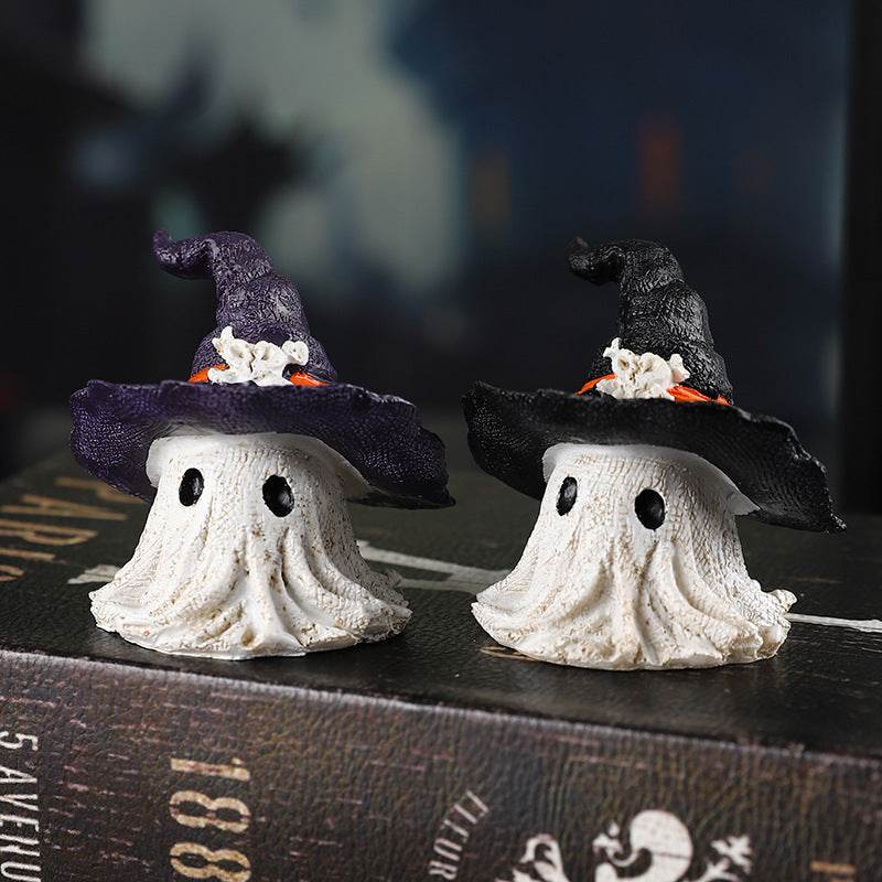 Resin Decoration Halloween Wizard Hat Ghost Ornaments - EX-STOCK Canada