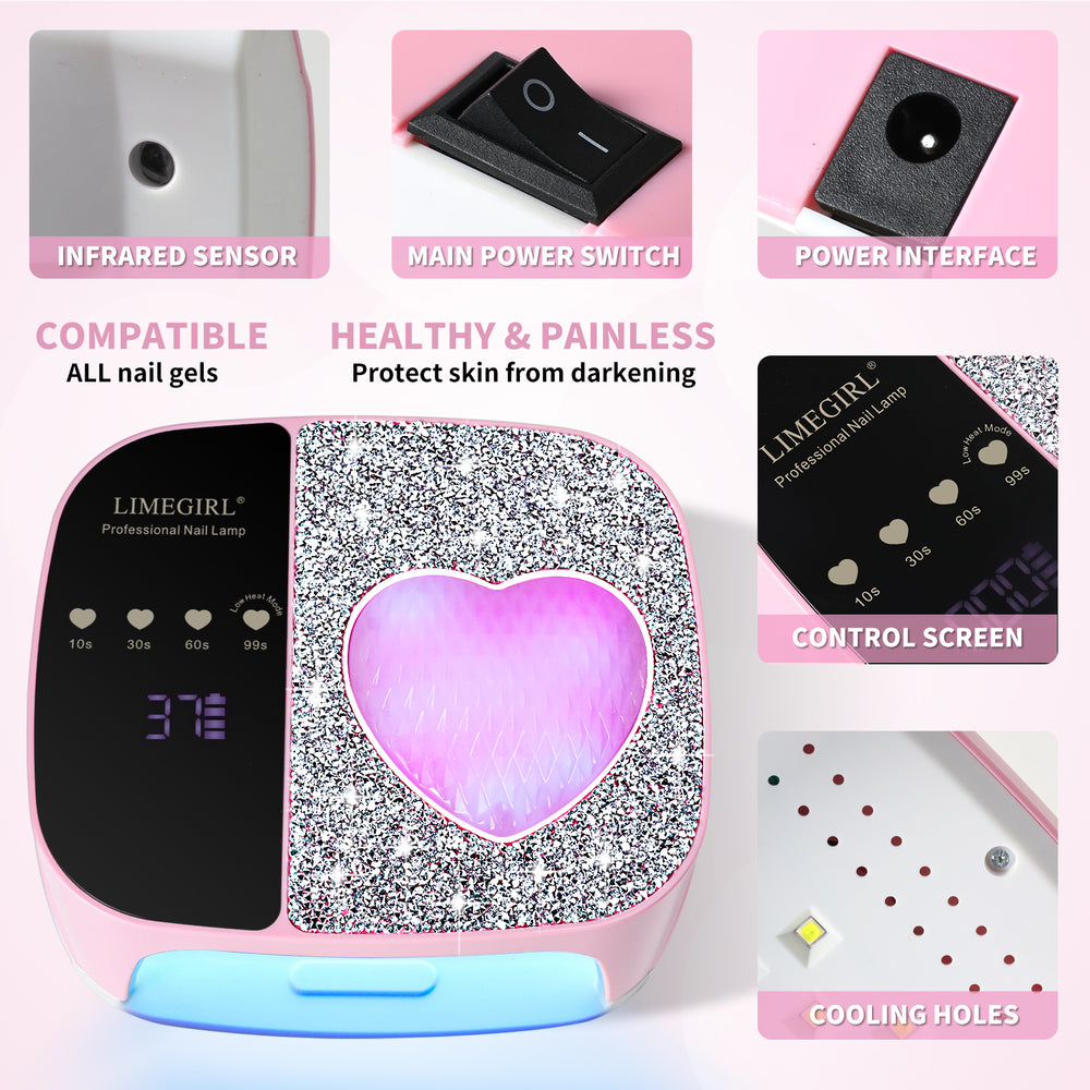 UV LED Nail Lamp Kit For Gel Polish Professional Fast Curing Dryer Light Set With 4 Timer Settings Cordless Rechargeable Nail Art Cure Machine For Manicure Pedicure At Home And Salon EX-STOCK Canada 