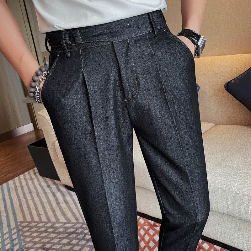 New Pure Color Casual Versatile Straight Leg Professional Business Work Trouser for men - EX-STOCK Canada