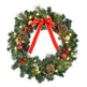 Christmas Wreath Pre-Lit Artificial Greenery Xmas Spruce Wreath Cones Red Berries 20 LED Lights Battery Operated EX-STOCK Canada 