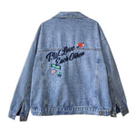 All-match Korean Style Loose Embroidered Denim Jacket Women - EX-STOCK Canada