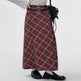 Retro Plaid High Waist student maxi Skirt - EX-STOCK Canada