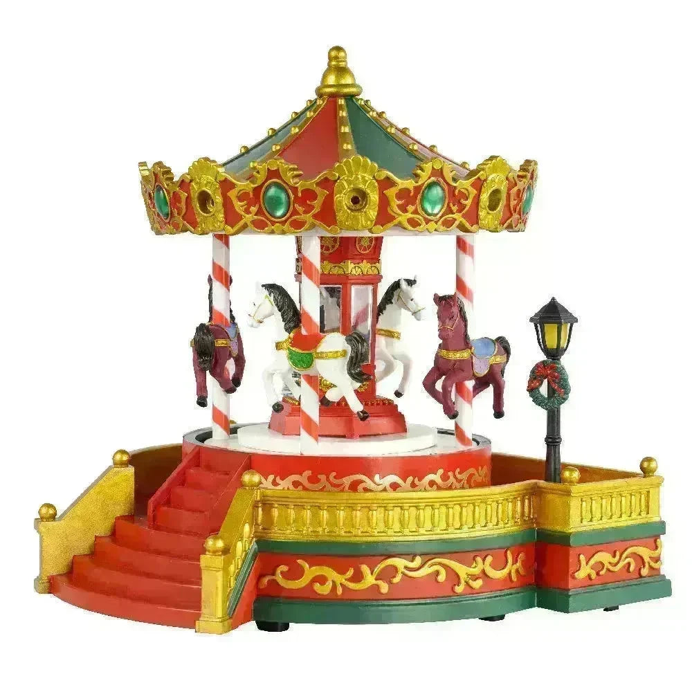 Christmas Gifts Merry Go Round Decorations Music Box LED Lights - EX-STOCK CANADA