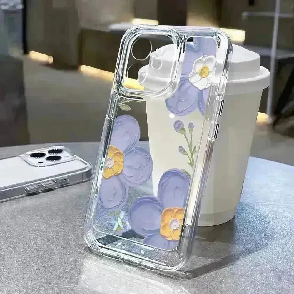 Antique Flower Transparent Phone Case - EX-STOCK CANADA