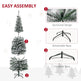 6ft Flocked Christmas Tree, Pencil Christmas Tree With Realistic Branch Tips, Folding Metal Stand, Green EX-STOCK Canada 