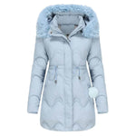 Autumn Winter Fur Collar cotton padded long winter jacket for women - EX-STOCK Canada