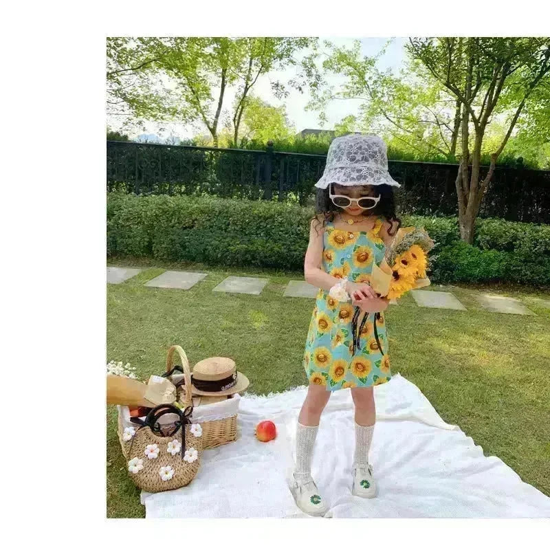 Casual Summer Floral cotton dress for baby girl - EX-STOCK CANADA