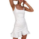 New Ruffles Trumpet Dress Women Sleeveless Spaghetti Strap Slim Summer Dress Party Short Dresses Vestidos - EX-STOCK CANADA