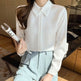 Formal Business Chiffon Blouse Women Long Sleeve White blouse shirt Tops - EX-STOCK CANADA