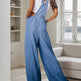 2025 New Playful And Cute Denim Overalls, Adjustable Shoulder Straps, Wide Leg Jumpsuit With Pocket Decoration, All Season Jumpsuit, Wide Leg Fashion, Fashionable Jumpsuit EX-STOCK Canada 