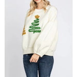 Women's Christmas Tree Casual Pullover Long Sleeve Sweater EX-STOCK Canada 
