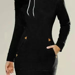Women New hooded zipper pullover mid-length sweater - EX-STOCK CANADA