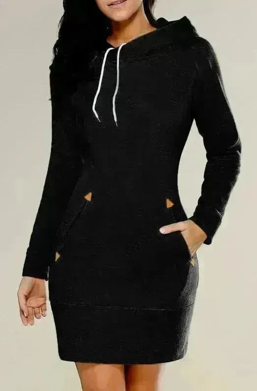 Women New hooded zipper pullover mid-length sweater - EX-STOCK CANADA